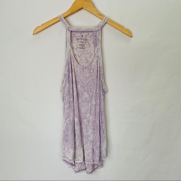 American Eagle Outfitters Tops - AMERICAN EAGLE Soft & Sexy Purple White Tank Large